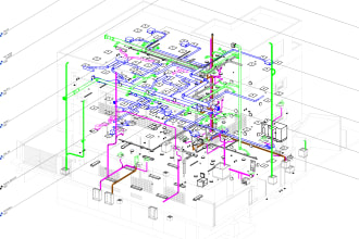model your architectural 3d, mep 3d on revit using bim and do clash detection