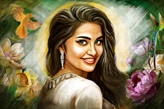 do exquisite digital oil portrait paintings and transform your moments