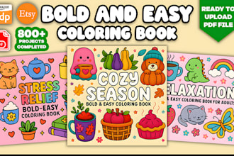 design bold and easy kids and adults coloring book pages for amazon kdp
