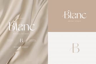 design an elegant feminine clothing logo with branding kit