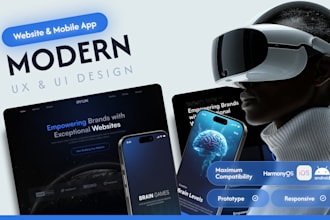 create modern website, dashboard, and mobile app designs crafted with figma