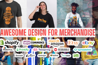 create awesome t shirt and hoodie designs etsy, shopify, pod and merchandise