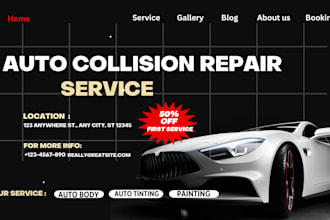 design auto collision repair website auto body repair car repair website