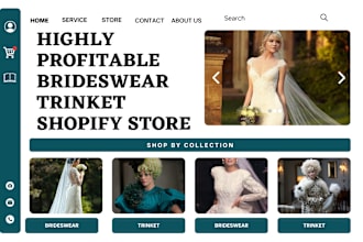 design wedding wears shopify store clothing website bridal dropshipping store