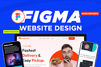 design figma website, figma design website, figma landing page, website mockup