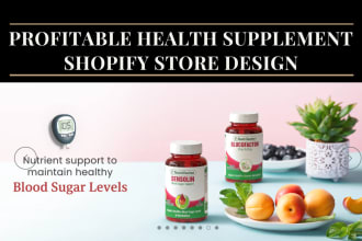 design shopify health supplement store, health and fitness supplement website