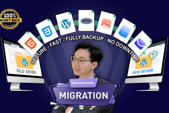 do backup or migration wordpress site to new hosting, domain