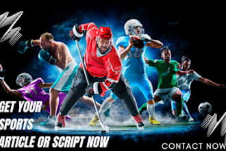 write soccer, cricket and other sports articles