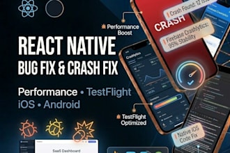fix react native bugs, crashes, build errors and app performance