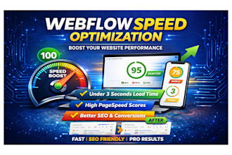 do webflow website speed optimization on pagespeed insights