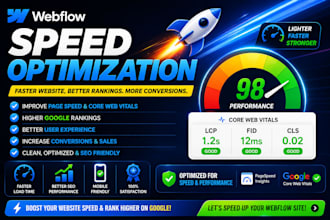 do webflow website speed optimization on pagespeed insights