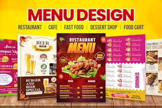 design restaurant, cafe, bar, ice cream, trifold, dessert, takeaway digital menu
