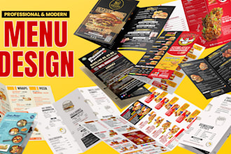 design restaurant, café, fast food, ice cream, trifold, dessert, takeaway menu