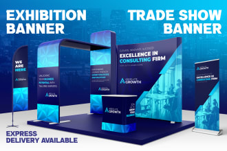 design trade show banner, backdrop, booth, exhibition stand, tent