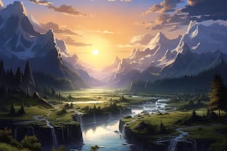 do landscape illustration and background concept art