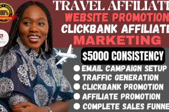 setup travel affiliate website, clickbank affiliate marketing sales funnel