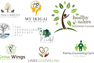 design unique and best counseling, minimalist, mental health, psychotherapy logo