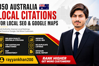 do 350 australia local citations for local seo and google maps
