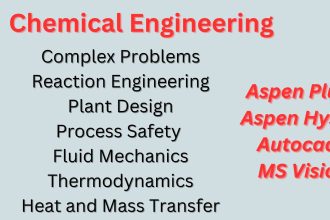 assist in thermodynamics, fluid mechanics, chemical engineering, aspen, pfd, pid