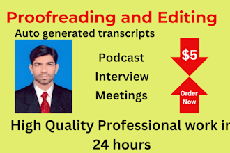 proofread and edit auto generated ai content transcripts