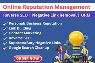 do reputation management, negative links, articles, mugshot removal or suppress