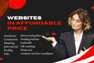 design handyman, construction, roofing, locksmith, junk removal websites