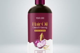 do trendy cosmetic, beard, hair oil label design