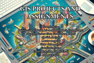 create gis maps, do digitization, georeferencing and  geospatial analysis