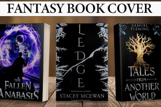 design  fantasy book cover, fiction book cover, kdp book cover within 6 hrs
