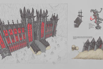 create environment concept art or props