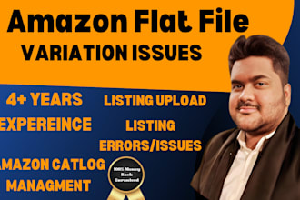 fix amazon listing issue and resolve any errors on flat file