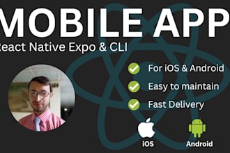 develop ios and android apps using react native expo or cli