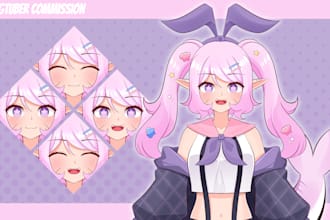 draw custom pngtuber avatar for stream in anime vtuber style