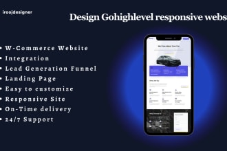 design gohighlevel landing page and sales funnel website