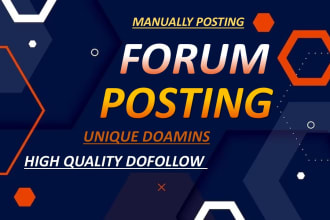 do 60 high domain authority SEO backlinks through unique forum posting