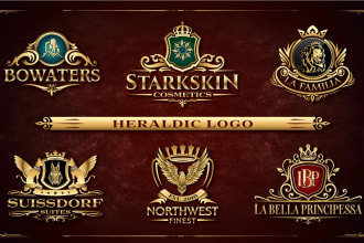 create a luxury heraldic, coat of arms logo design