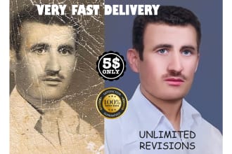 fix restore repair enhance upscale and colorize your old damage photo or images