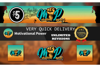 design facebook instagram youtube linkedin twitter twitch profile logo or banner
