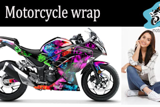 create a custom wrap design, motorcycle ,car airplane van wrap