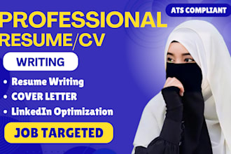 provide professional resume writing, CV, cover letter and linkedin