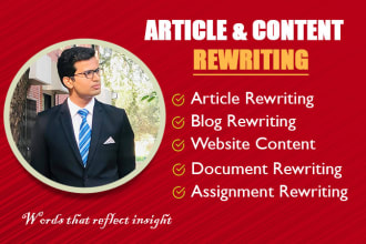 rewrite articles and website content