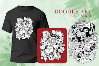 design doodle art illustration, stick men, stick figure, nft art