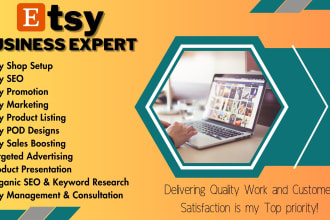 do etsy shop setup, etsy promotion, etsy SEO and description