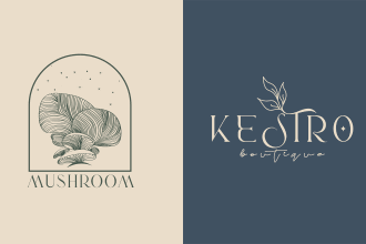 design modern minimal feminine floral boho hand drawn botanical line art logo