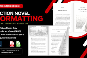 format a beautiful book interior for KDP or ingram  epub PDF