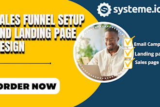 create systeme io sales funnel and systeme io landing page