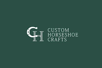 farmhouse style horseshoe craft company logo