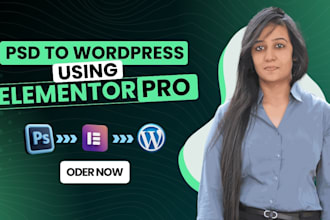 turn your PSD,xd files to wordpress site with elementor pro
