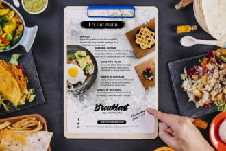design unique menu design, restaurant menu design or food menu design