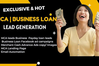 generate hot mca leads business loan leads payday loan leads via facebook ads